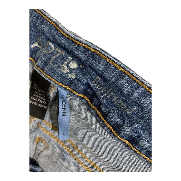 Apt. 9 Boyfriend Denim Jeans Distressed Modern Size 2 Inseam 26” Medium Wash - Picture 9 of 11